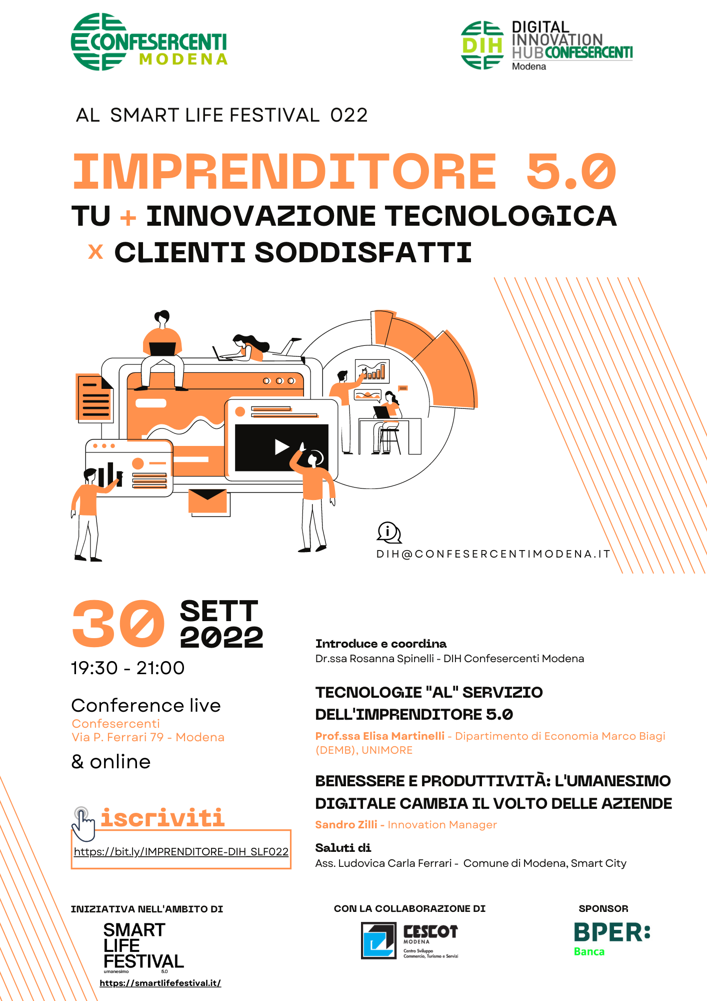 Confesercenti Modena, IMPRENDITORE 5.0: tu + innovazione tecnologica per clienti soddisfatti