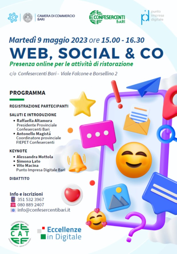 Confesercenti Bari: nuovo appuntamento con “Web, Social & Co.”