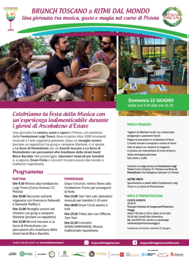 Confesercenti Pistoia, festa della musica: una giornata tra Brunch toscano e ritmi dal Mondo