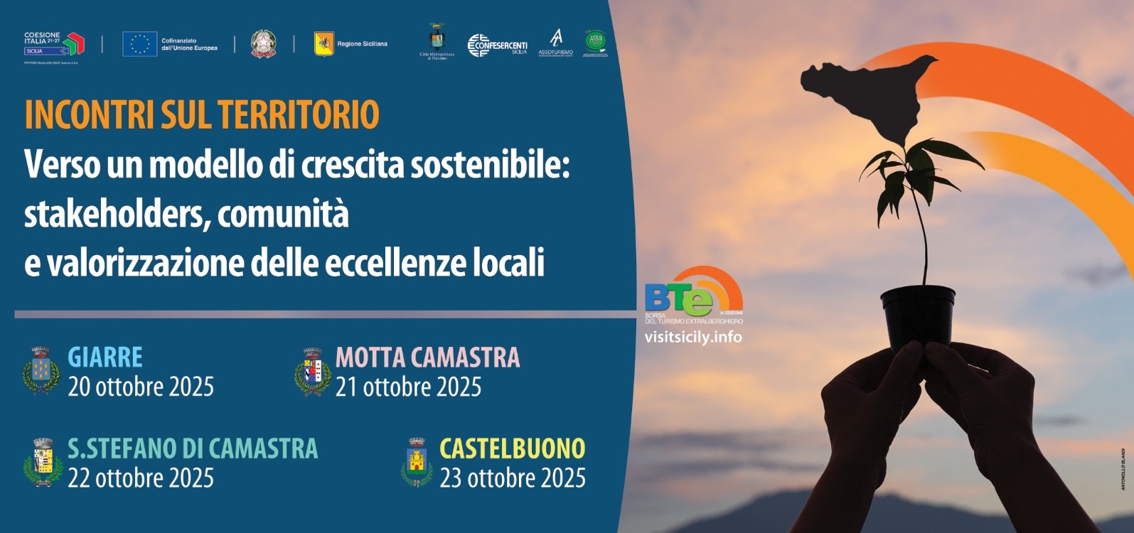 Confesercenti Sicilia, BTE: dal 20 al 23 ottobre quattro tappe di avvicinamento in provincia di Catania, Messina e Palermo