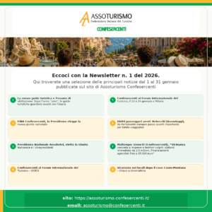 NEWSLETTER DI AREA TURISMO CONFESERCENTI - riepilogo 1 semestre 2026