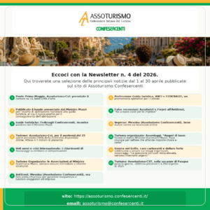 NEWSLETTER DI AREA TURISMO CONFESERCENTI - riepilogo 1 semestre 2026