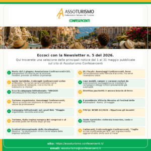 NEWSLETTER DI AREA TURISMO CONFESERCENTI - riepilogo 1 semestre 2026