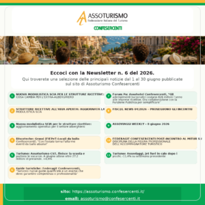 NEWSLETTER DI AREA TURISMO CONFESERCENTI - riepilogo 1 semestre 2026