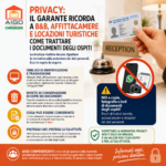 PRIVACY: IL GARANTE RICORDA A B&B, AFFITTACAMERE E LOCAZIONI TURISTICHE COME TRATTARE I DOCUMENTI DEGLI OSPITI